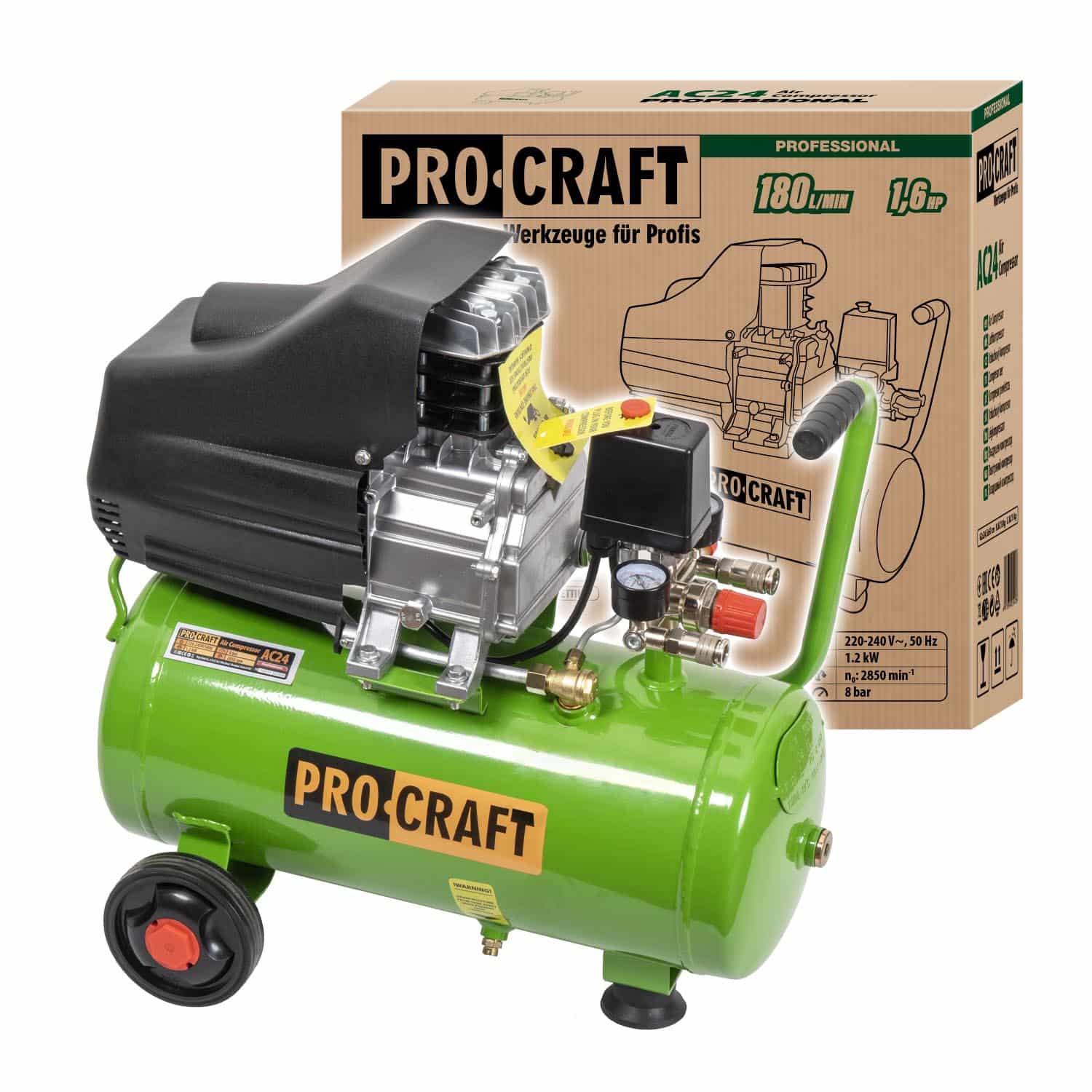259-kompresor-procraft-ac24-ac24 Kompresor Procraft AC24 + sada príslušenstva | AC24