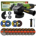 Uhlová brúska Procraft PW1050 + 10x rezací kotúč CD125x1,0 , 2x lamelový kotúč | SPW1050