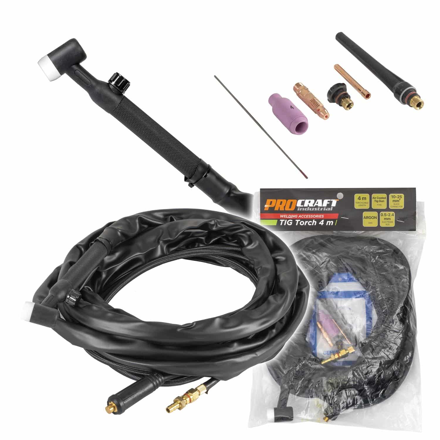 6268-svarovaci-horak-tig-4mm-procraft-industrial-tig-torch-4m Zvárací horák tig 4 mm Procraft Industrial | TIG torch 4m