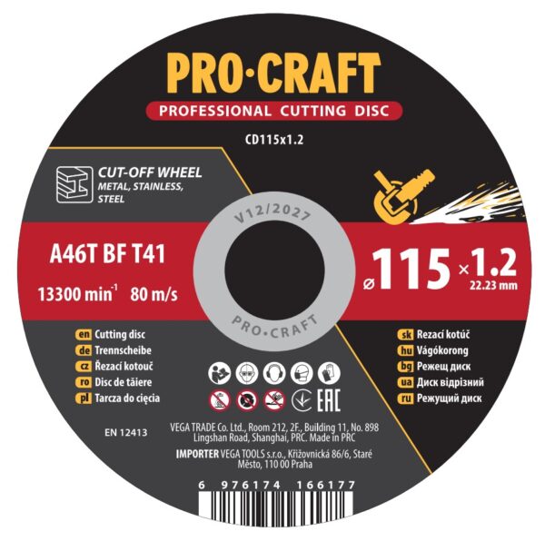 Rezný kotúč Procraft CD115x1,2 | CD115x1.2