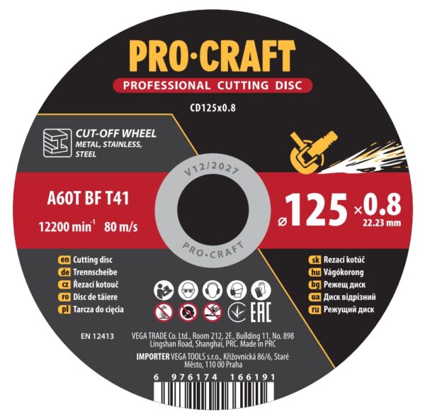 Rezný kotúč Procraft CD125x0,8 | CD125x0.8
