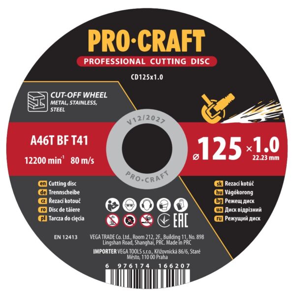 Rezací kotúč Procraft CD125x1,0 | CD125x1.0