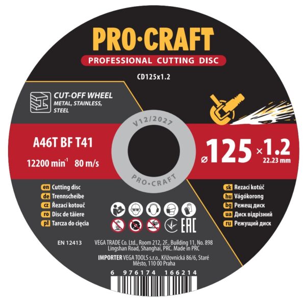 Rezací kotúč Procraft CD125x1,2 | CD125x1.2