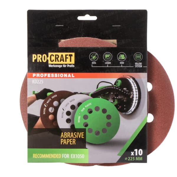 KD225 Brúsny papier (10 ks v balení) - pre brúsky na steny a stropy, 225 mm KD225.240 | KD225.240