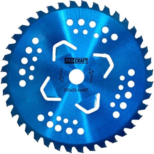 Nôž krovinorezu (kotúč) (D255*25.4) 40T pobedit (blue) PROCRAFT | H/P-3/B