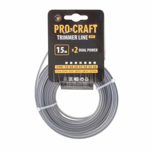Rezacia struna (s výstužou) (2,7 mm) (15 m) štvorcová PROCRAFT | KV/J-2.7/15