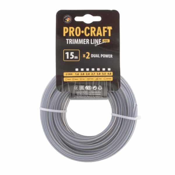 Rezacia struna (s výstužou) (3 mm) (15 m) štvorcová PROCRAFT | KV/J-3/15