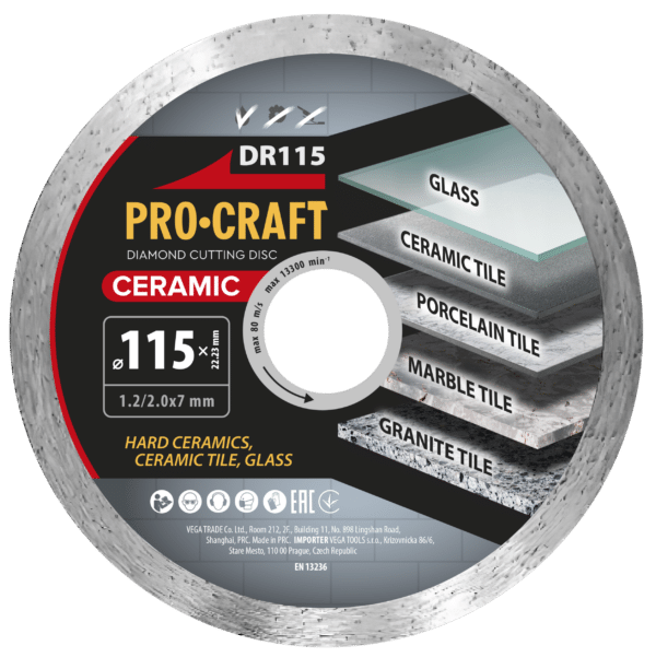 Diamantový rezný kotúč Ceramic Procraft DR115 | DR115