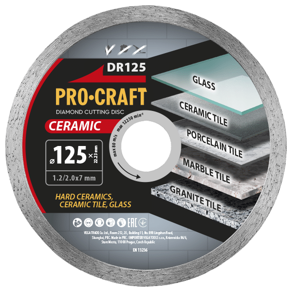 Diamantový rezný kotúč Ceramic Procraft DR125 | DR125