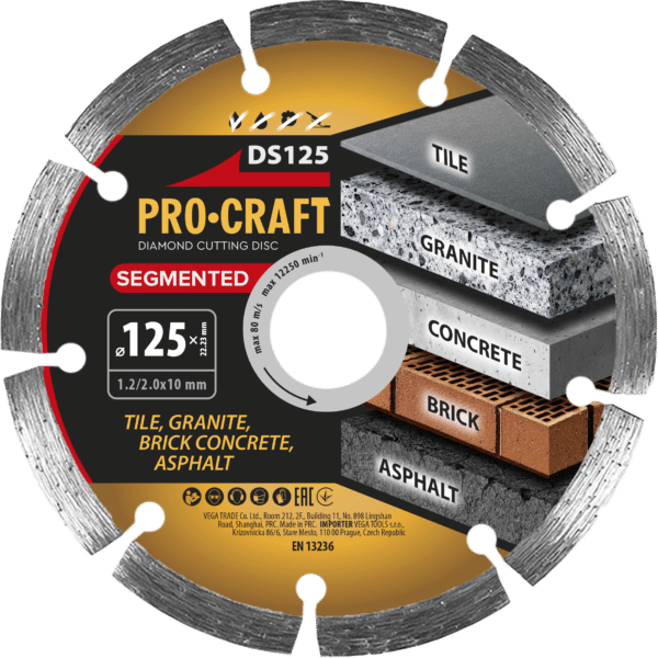 Diamantový rezný kotúč Segmented Procraft DS125 | DS125