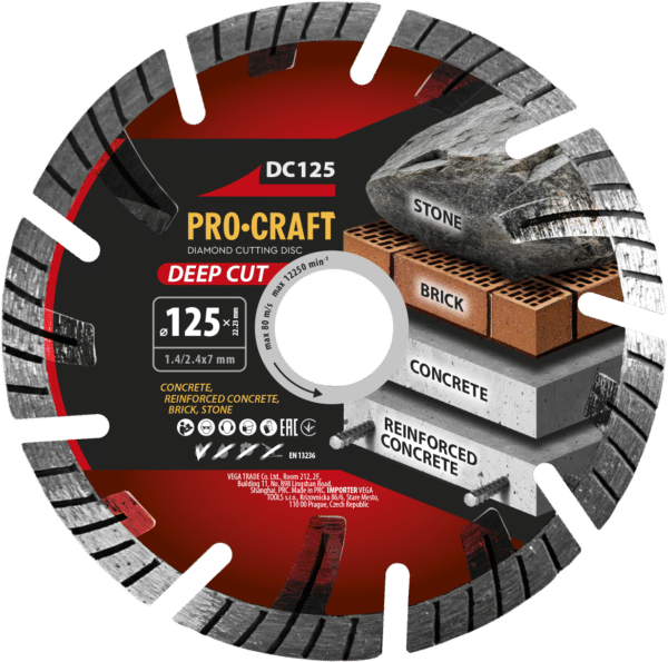 Diamantový rezný kotúč Deep Cut Procraft DC125 | DC125