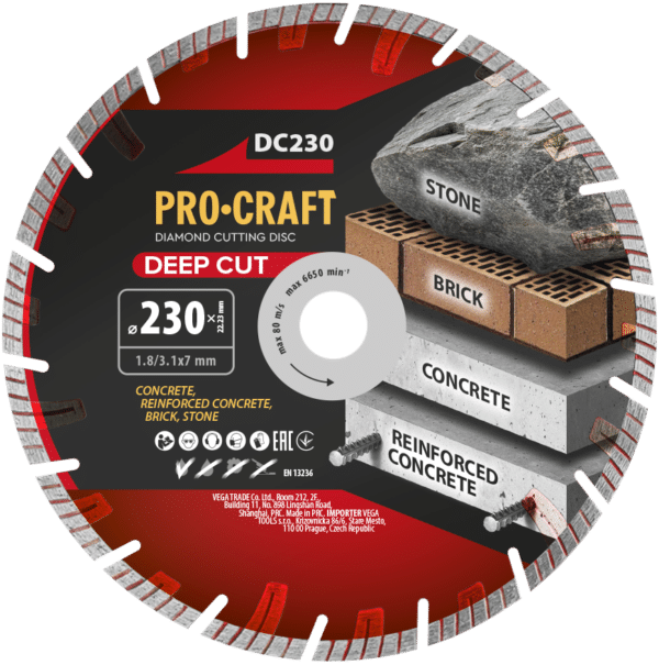 Diamantový rezný kotúč Deep Cut Procraft DC230 | DC230