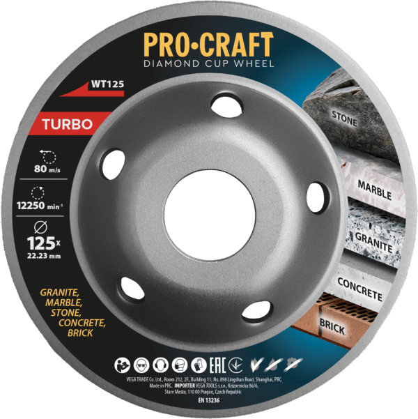 Diamantová brúsna čaša Procraft WT125 Turbo | WT125