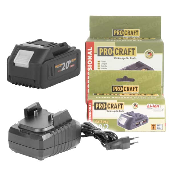 Sada akú batéria Procraft 20/4 + nabíjačka Procraft 20/1 | S20/4-20/1