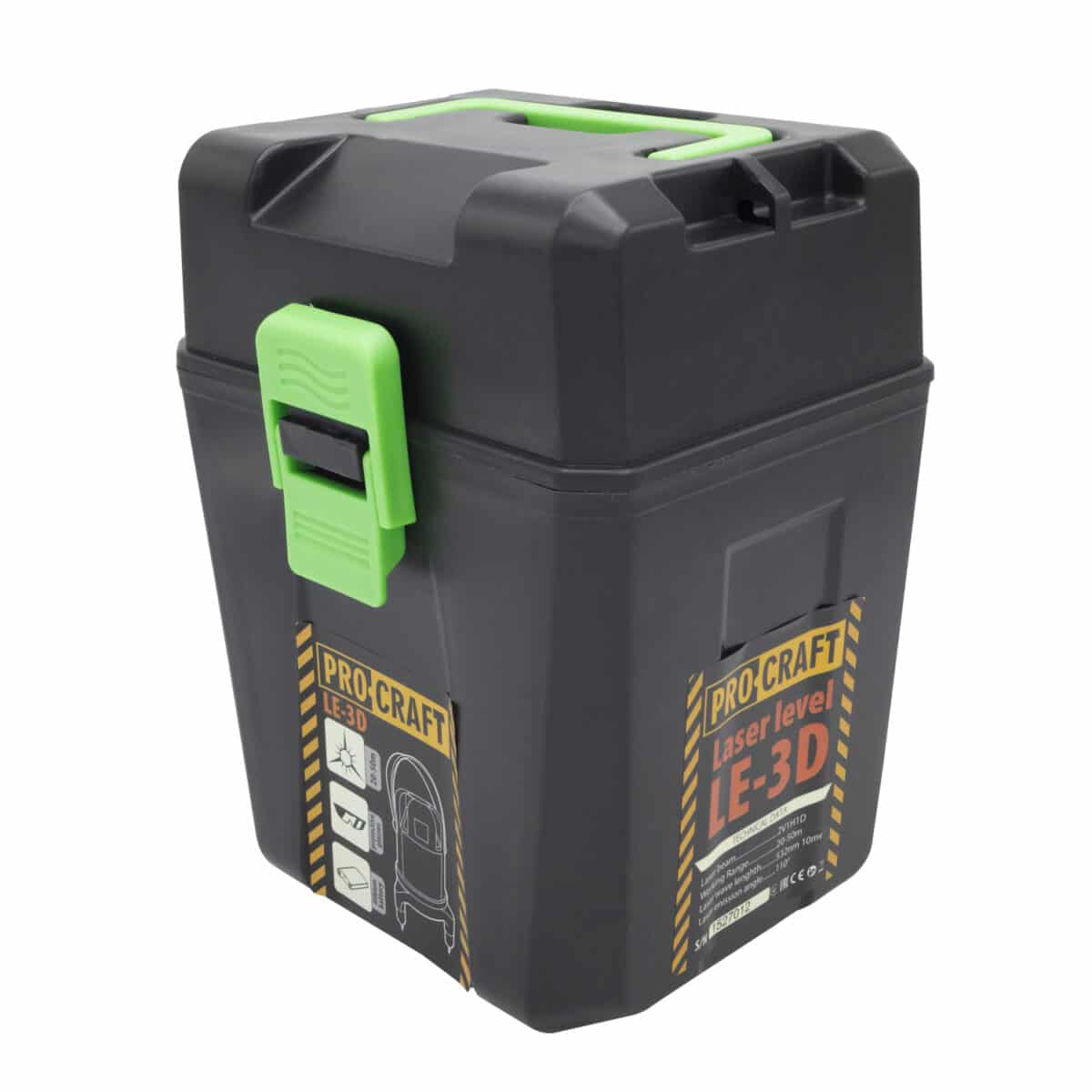 Procraft LE-3D Zelený čiarový laser, krížová samonivelačná rovina | LE-3D
