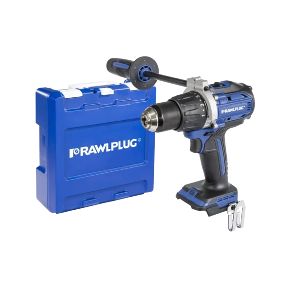 Vŕtací skrutkovač s príklepom AKU 100 Nm bezuhlíkový, RawlCase RAWLPLUG