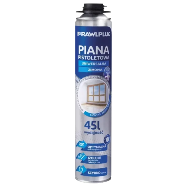 Pena pištoľová polyuretánová, 45 l, 750 ml plechovka - zimná RAWLPLUG
