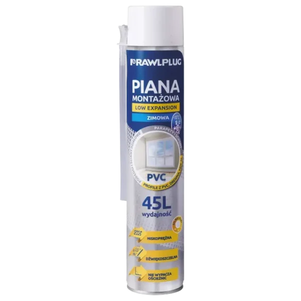 Pena trubičková polyuretánová nízkoexpanzná, 45 l, 750 ml plechovka - zimná RAWLPLUG
