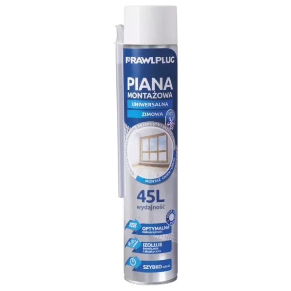 Pena trubičková polyuretánová, výdatnosť 45 l, 750 ml plechovka - zimná RAWLPLUG