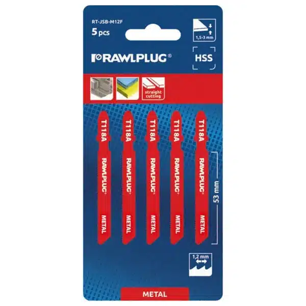 Plátok pílový do priamočiarej píly na rezanie kovu (5ks/bal), 77 mm RAWLPLUG