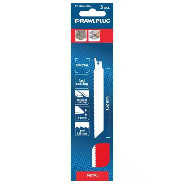 Plátok pílový do píly chvostovky pre rezanie dreva (5 ks/bal), 150 mm RAWLPLUG