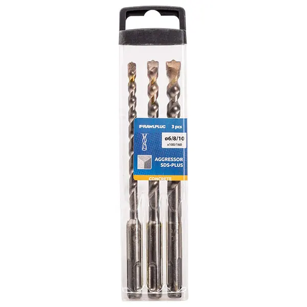 Sada vrtákov do betónu AGGRESSOR SDS plus; 6, 8, 10 mm RAWLPLUG
