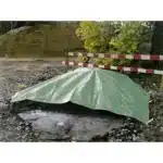 Plachta 8 x 12 m odolná nepremokavá 90g/m2 s okami zelená – Obrázok 2