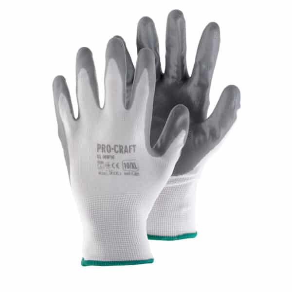 Pracovné rukavice máčané v nitrile, XL Procraft GL-NW10 | GL-NW10