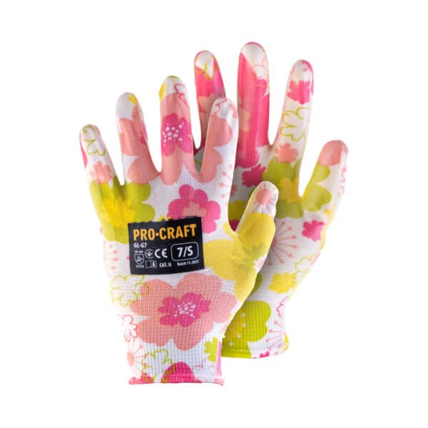 Pracovné rukavice záhradné máčané v nitrile, S Procraft GL-G7 | GL-G7