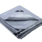 Plachta 5 x 8 m odolná nepremokavá 120g/m2 s okami strieborná