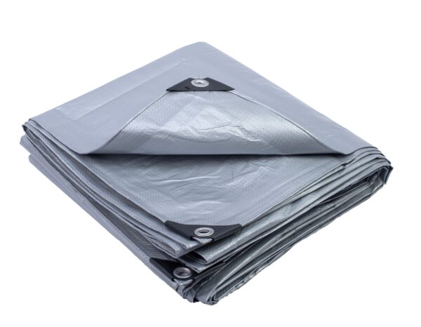 Plachta 5 x 8 m odolná nepremokavá 120g/m2 s okami strieborná