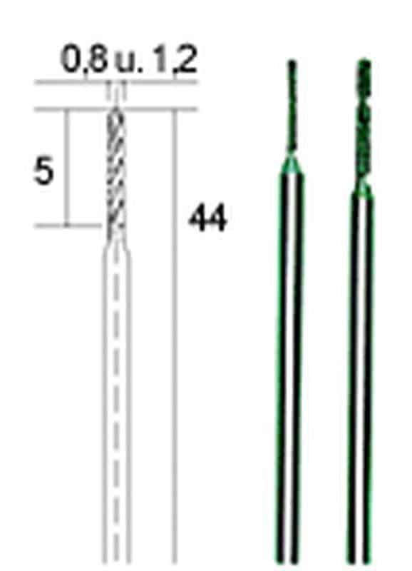 SADA DIAMANTOVÝCH ŠPIRÁLOVÝCH VRTÁKOV  0,8mm/1,2mm Proxxon 28255 P