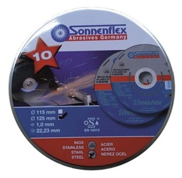 KOTÚČ REZNÝ 125x1,0x22,23 AS60PBF ROF F41 SS INOX; KOVOVÝ BOX 10 ks Sonnenflex 19311D