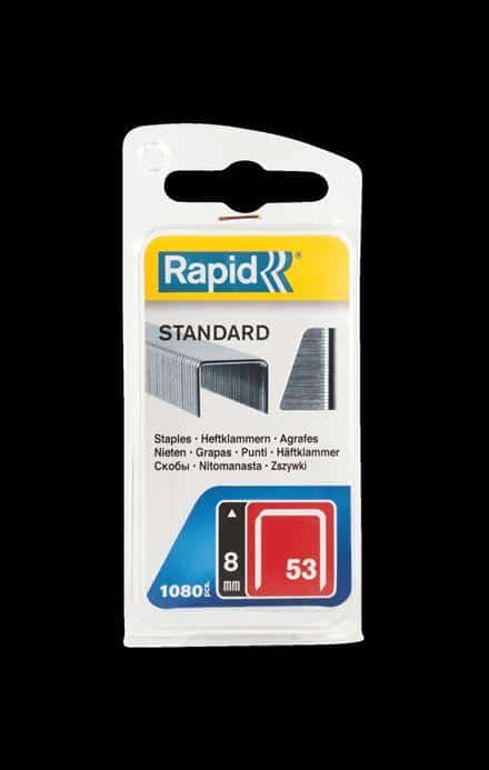 SPONY ČERVENÁ RADA TYP 53 53/8 mm, STANDARD, 1080ks, blister RAPID 40109561