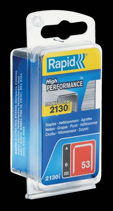 SPONY ČERVENÁ RADA TYP 53 53/6 mm, 2130ks, blister RAPID 5000741