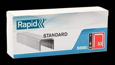 SPONY ČERVENÁ RADA TYP 53 53/6 mm, STANDARD, 5000ks, papierová krabička RAPID 40108657
