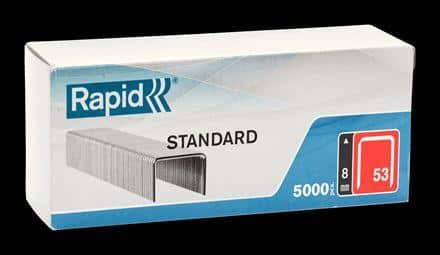 SPONY ČERVENÁ RADA TYP 53 53/8 mm, STANDARD, 5000ks, papierová krabička RAPID 40108658