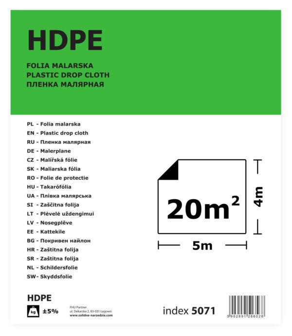 Fólia krycia HDPE 4×5 m SOLID TOOLS