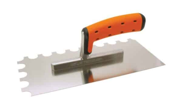 Hladítko zubaté nerezové 130×270 mm polkruhový zub 7 mm SOLID TOOLS