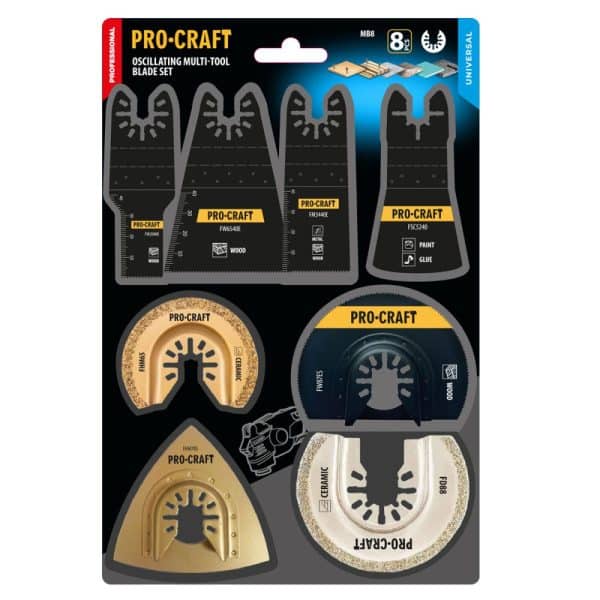 Sada nástavcov pre multifunkčnú oscilačnú brúsku Procraft MB8 | MB8