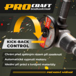 Aku brúska Procraft Industrial AG125A-1B-F (Taška) | AG125A-1B-F – Obrázok 3