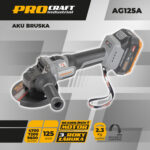 Aku brúska Procraft Industrial AG125A-1B-F (Taška) | AG125A-1B-F – Obrázok 2