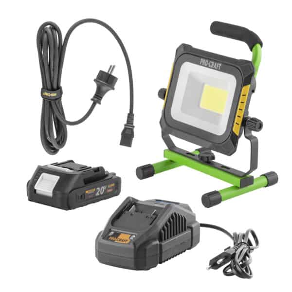Sada LED svietidlo Procraft LP20, batéria Procraft 20/2A a nabíjačka Procraft 20/2.4A | SLP20/20-2A/20-2.4A