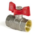 Guľový ventil s motýľovou rukoväťou červený, KR.217 1/2" FF | KR.217 1/2"FF
