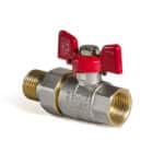 Guľový kohút so šróbením, priamy, motýľ, červený 1/2" FM | KR.227 1/2"FM