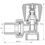 Ventil radiátorový, rohový 1/2 | KR.901 1/2"×1/2"