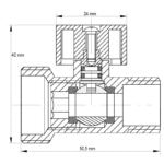 T-kus s guľovým ventilom 1/2"×3/4"×1/2" | KR.515 1/2"×3/4"×1/2"