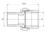 Skrutkovanie, priame, ploché tesnenie 3/4" | KR.343 3/4"