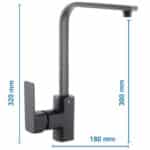 Drezová batéria MIXXUS PREMIUM KUBUS 017 BLACK, čierna | KUBUS 017 BLACK