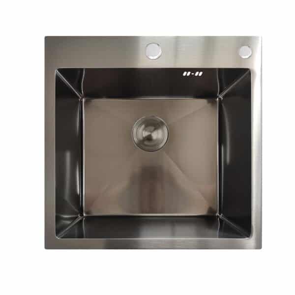 Nerezový drez MIXXUS MH5050 DECOR GRAPHITE so sifónom, grafitový | MH5050 DECOR GRAPHITE